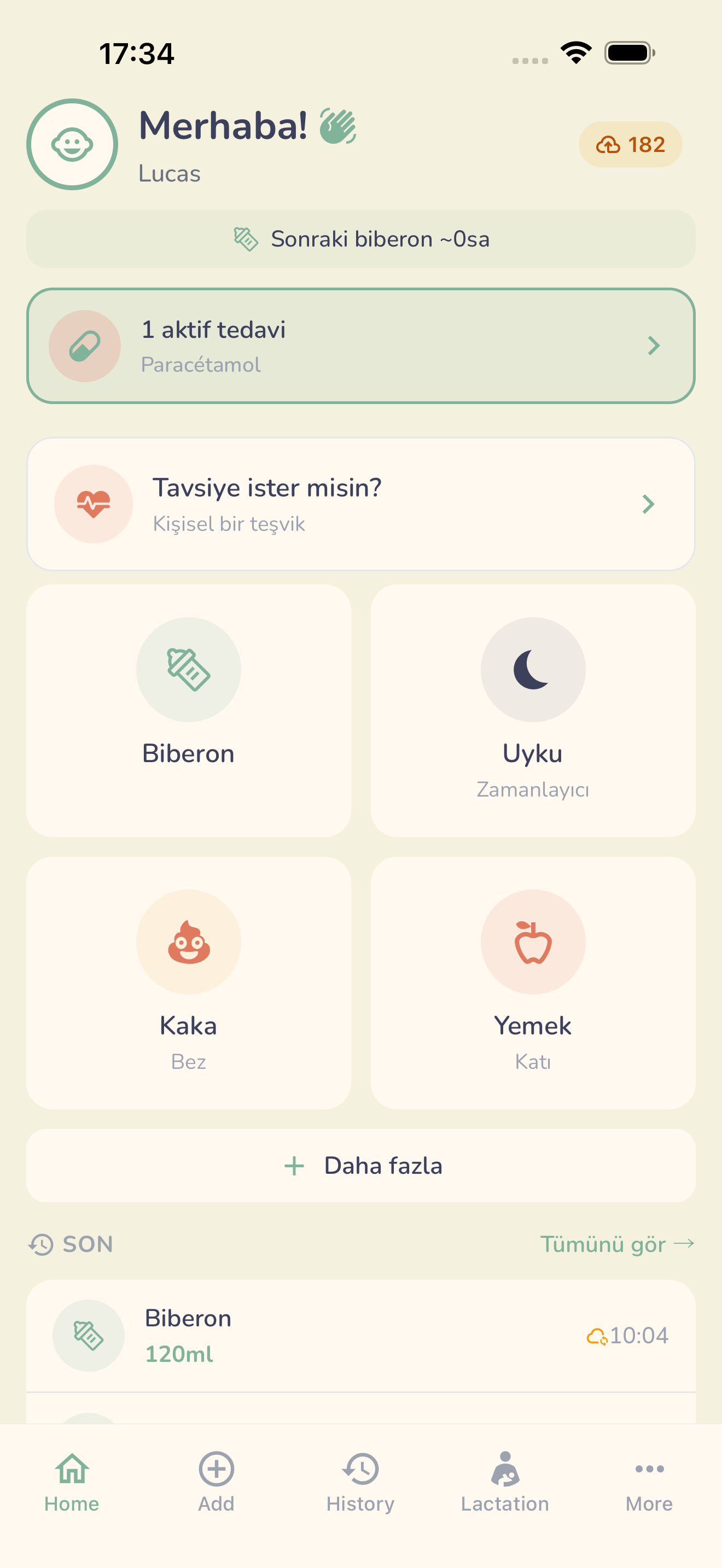 BabySync kontrol paneli